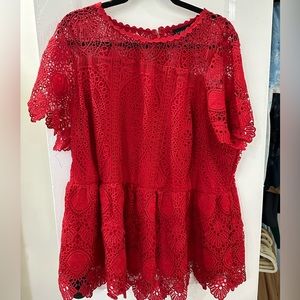 Lane Bryant Lace Peplum Top